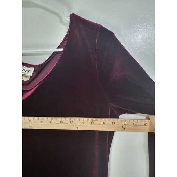 VTG LAPIS Womens Whimsigoth Velvet Maxi Dress SZ M Burgundy Grunge Witchy - Picture 8 of 11